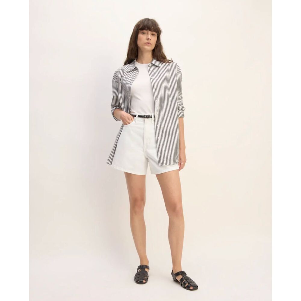 Everlane The A-Line Denim Short in White - size 27